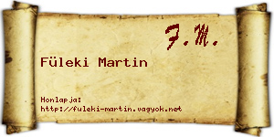 Füleki Martin névjegykártya